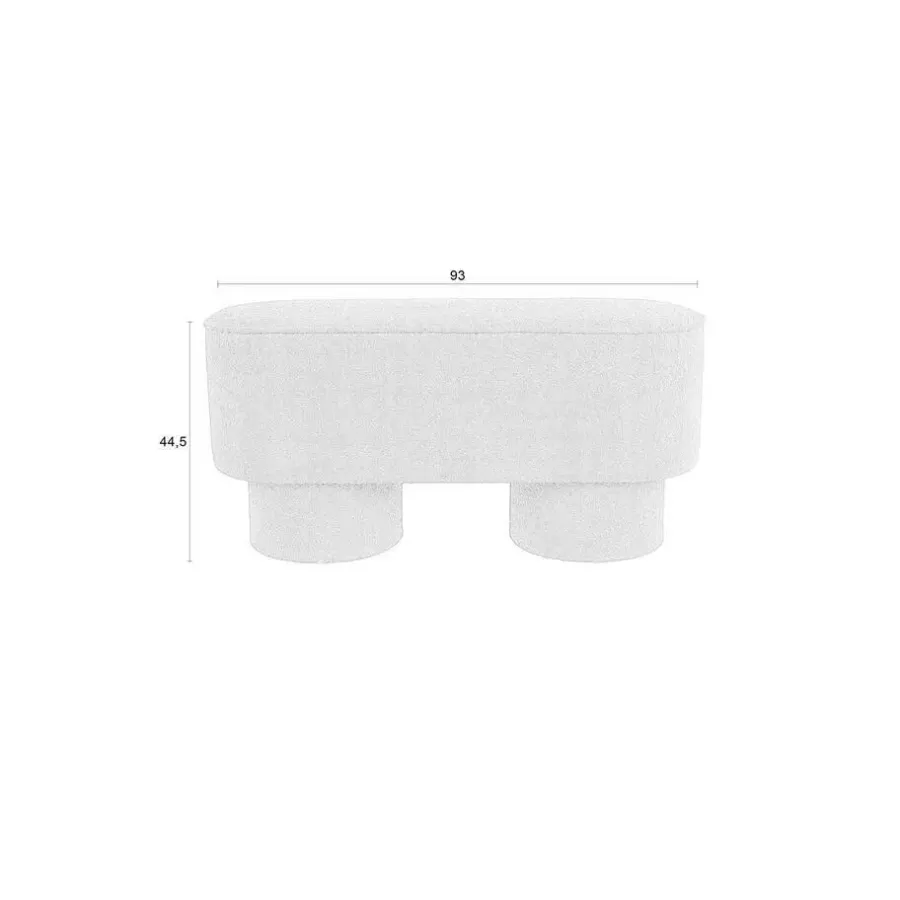 Hockers En Voetenbanken-Giga Living Bankje Rood Bouclé - 93x35x45cm - Halbankje - Marcos