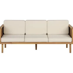 Loungebanken-Beliani BARATTI - Driezitsbank - Lichte houtkleur - Acaciahout