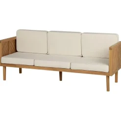 Loungebanken-Beliani BARATTI - Driezitsbank - Lichte houtkleur - Acaciahout