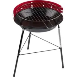Merkloos Barbecue - houtskool BBQ - driepoot - zwart/ rood - 33 x 43 cm