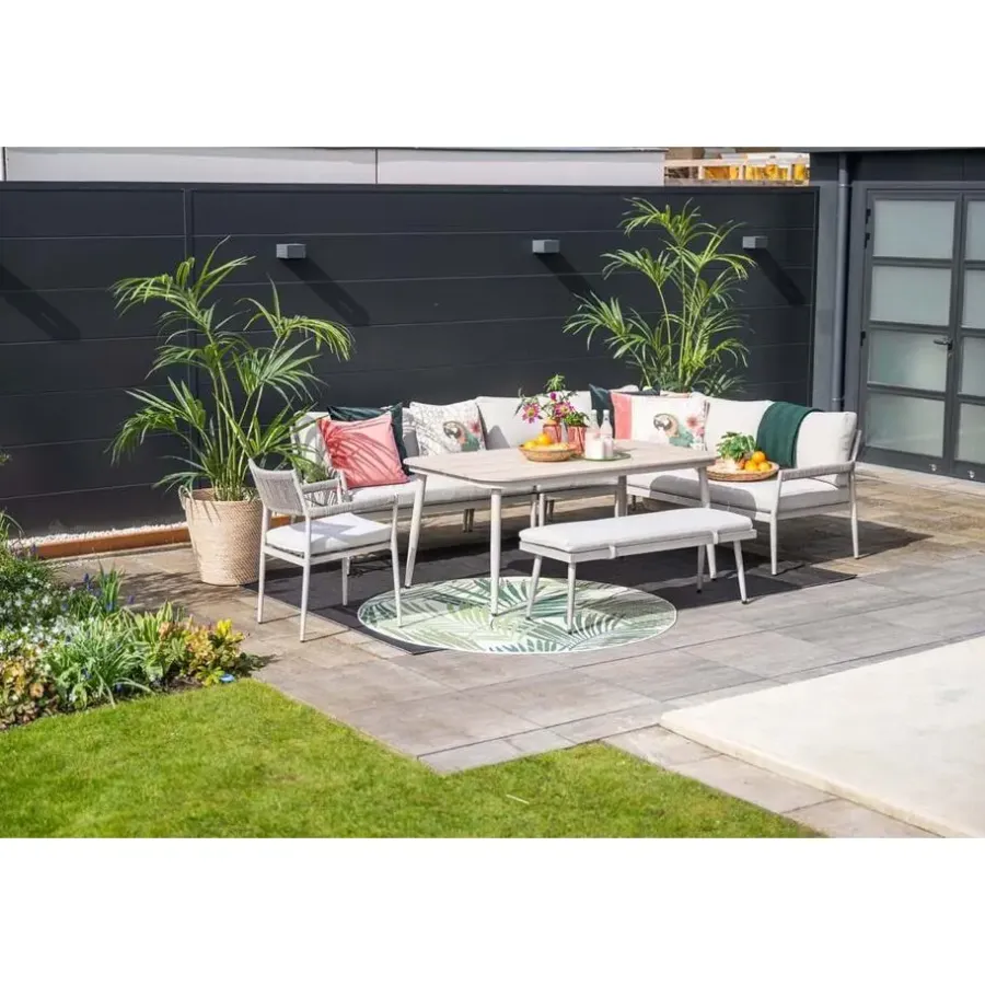 Tuinstoelen-Garden Impressions Barcelona dining fauteuil - taupe - rope grey sand - valley sand