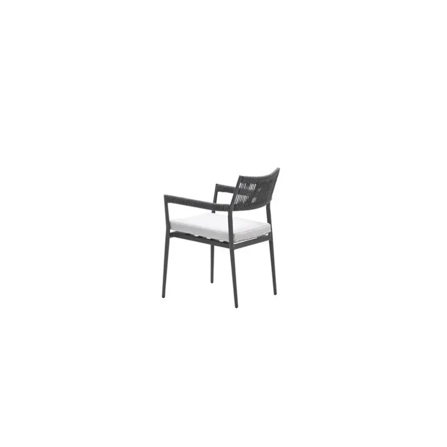Tuinstoelen-Garden Impressions Barcelona dining fauteuil - c. black - dark grey - valley sand