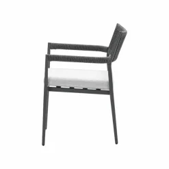 Tuinstoelen-Garden Impressions Barcelona dining fauteuil - c. black - dark grey - valley sand
