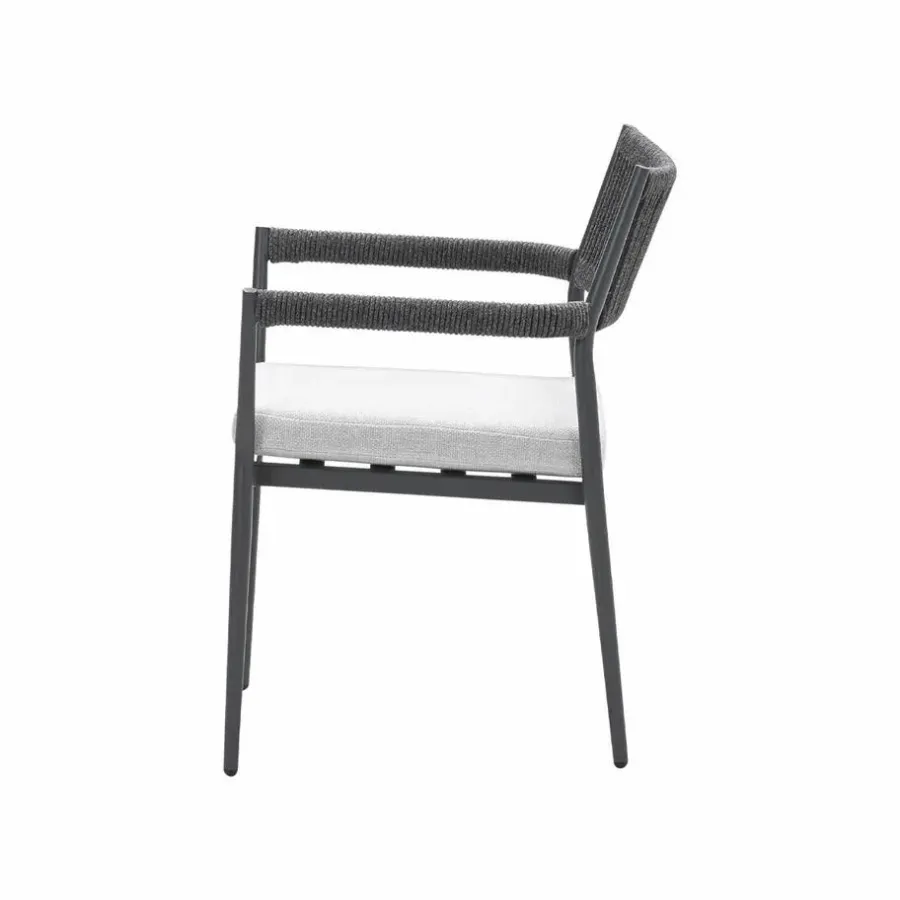 Tuinstoelen-Garden Impressions Barcelona dining fauteuil - c. black - dark grey - valley sand
