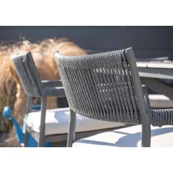 Tuinstoelen-Garden Impressions Barcelona dining fauteuil - c. black - dark grey - valley sand