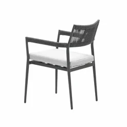 Tuinstoelen-Garden Impressions Barcelona dining fauteuil - c. black - dark grey - valley sand