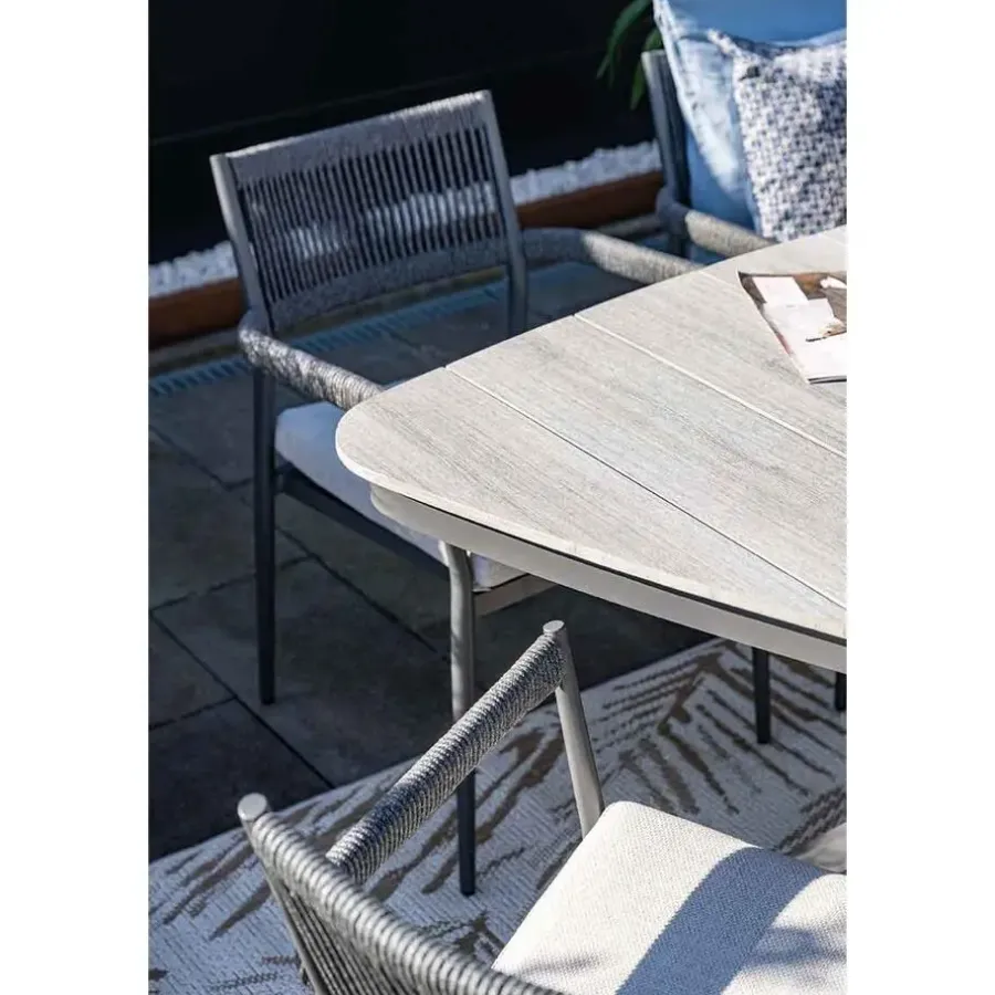 Tuinstoelen-Garden Impressions Barcelona dining fauteuil - c. black - dark grey - valley sand
