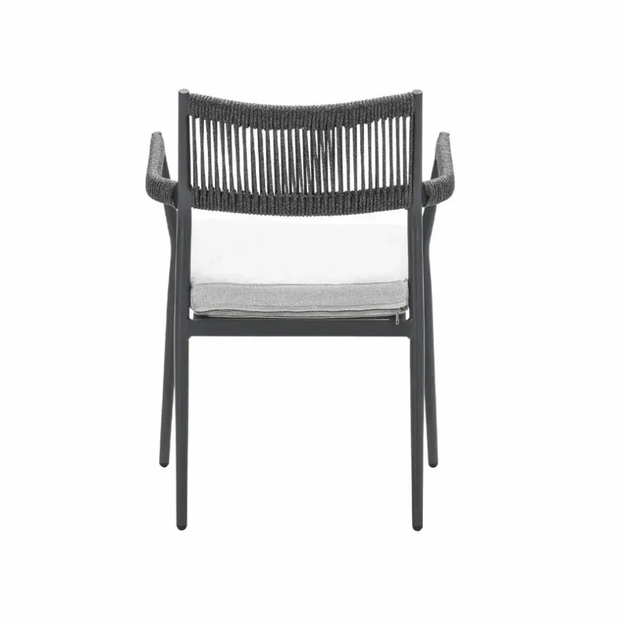Tuinstoelen-Garden Impressions Barcelona dining fauteuil - c. black - dark grey - valley sand