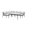 Garden Impressions Barcelona lounge-diningset -5-dlg. - c. black -dark grey - valley sand