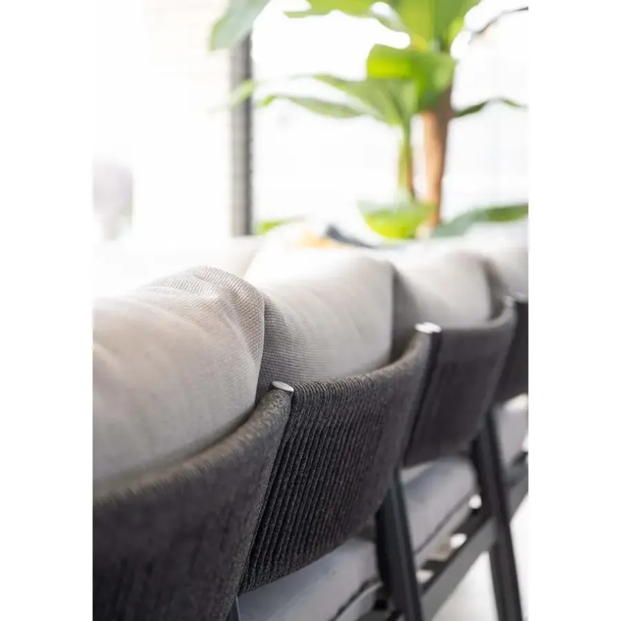Garden Impressions Barcelona lounge-diningset -5-dlg. - c. black -dark grey - valley sand