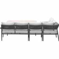 Garden Impressions Barcelona lounge-diningset -5-dlg. - c. black -dark grey - valley sand