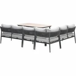 Garden Impressions Barcelona lounge-diningset -5-dlg. - c. black -dark grey - valley sand