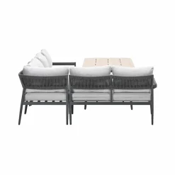 Garden Impressions Barcelona lounge-diningset -5-dlg. - c. black -dark grey - valley sand