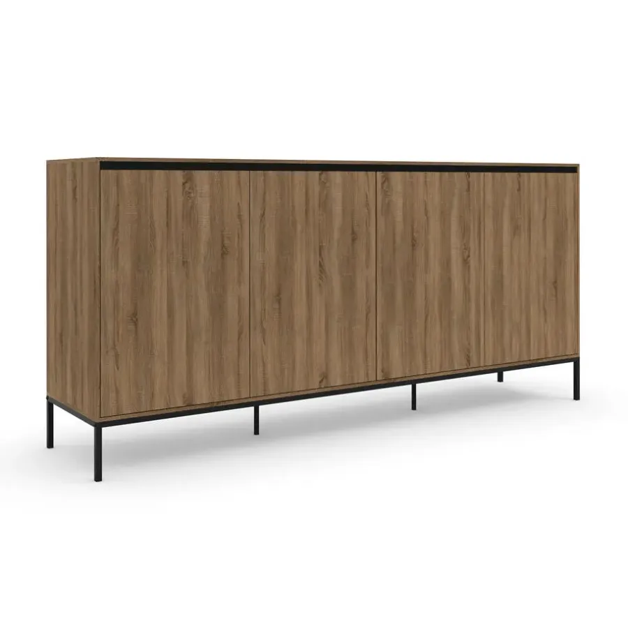 Loft24 Bari - Dressoir met 4 deuren en eiken effect