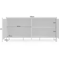 Loft24 Bari - Dressoir met 4 deuren en eiken effect