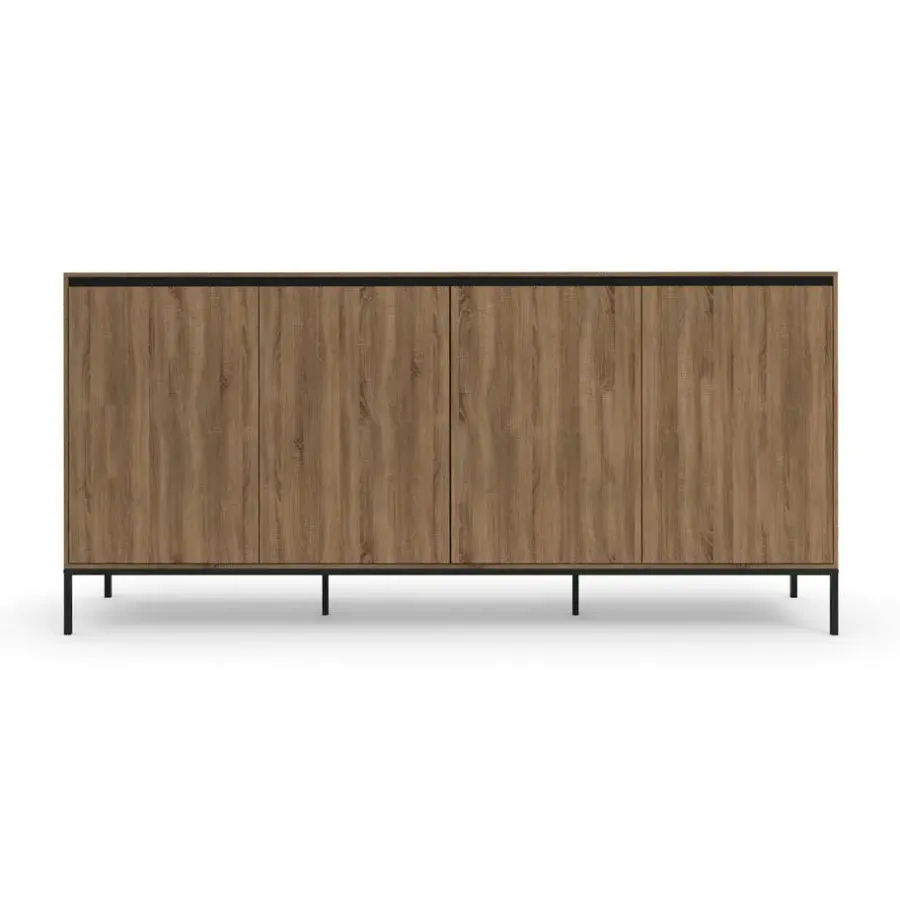 Loft24 Bari - Dressoir met 4 deuren en eiken effect