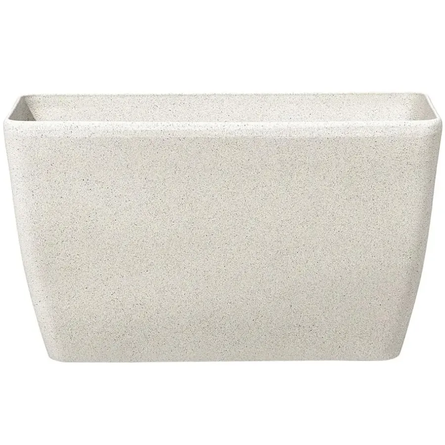 Bloempotten-Beliani BARIS - Bloempot set van 2 - Beige - Groot - Stenenmix