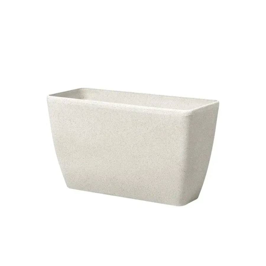 Bloempotten-Beliani BARIS - Bloempot set van 2 - Beige - Groot - Stenenmix