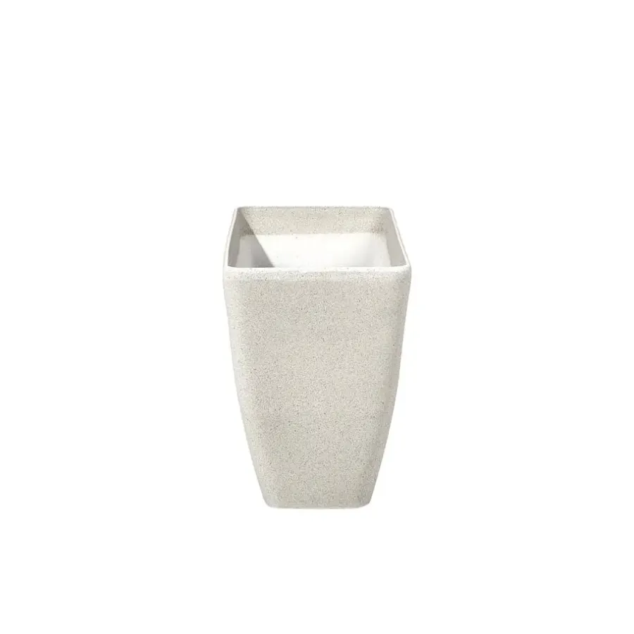 Bloempotten-Beliani BARIS - Bloempot set van 2 - Beige - Groot - Stenenmix