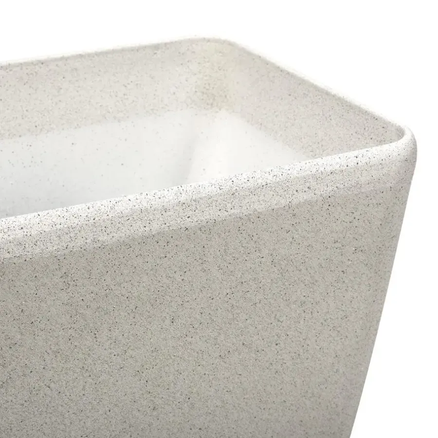 Bloempotten-Beliani BARIS - Bloempot set van 2 - Beige - Groot - Stenenmix