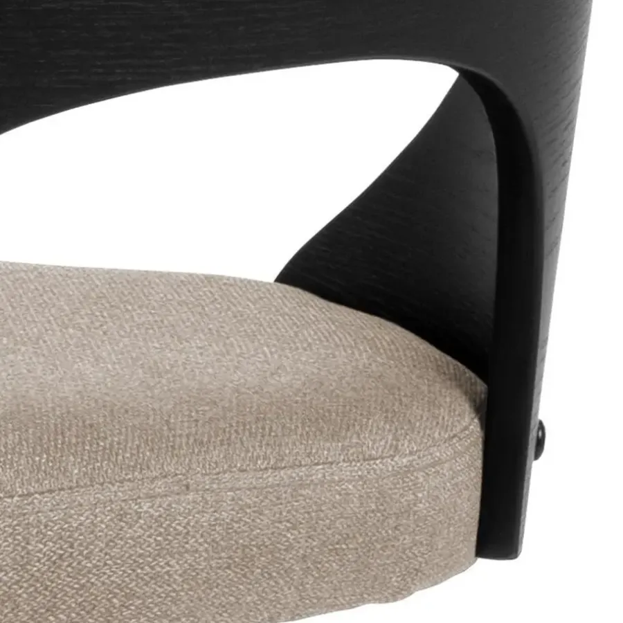 Giga Living Barkruk Zand Stof - Zitbreedte 47cm - 47x51x113cm - Lucas - Set van 2