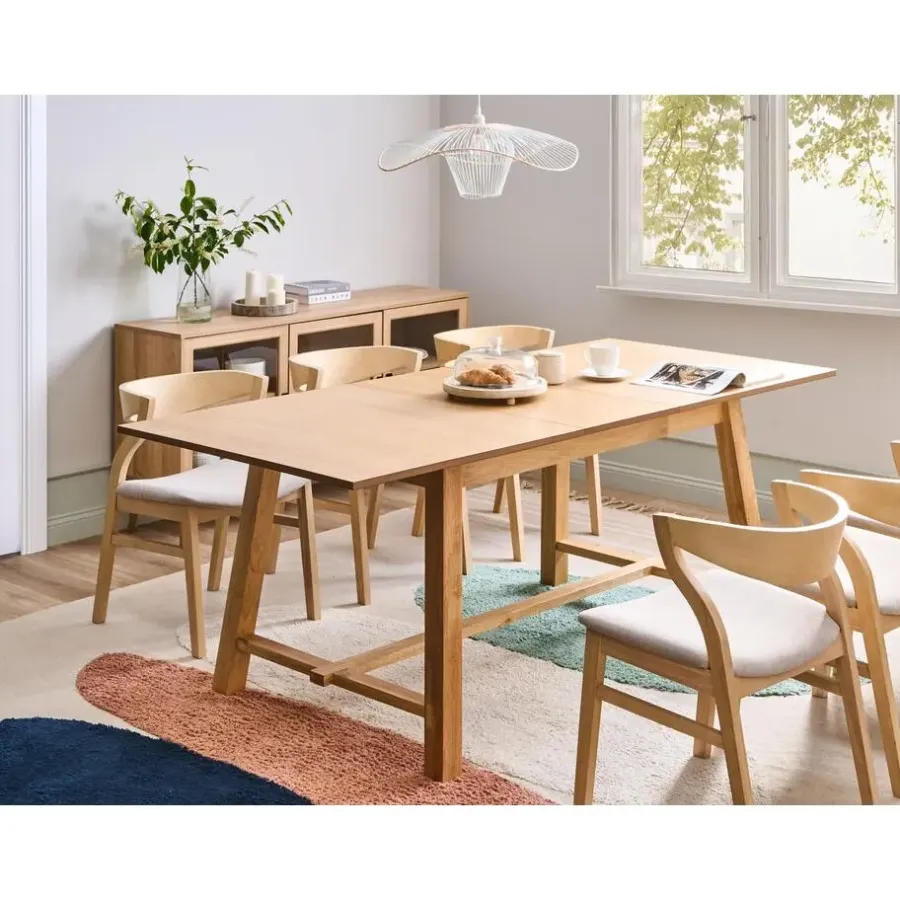 Beliani BARNES - Eettafel - Lichthout - 160/200 x 90 cm - MDF