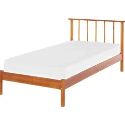 Beliani BARRET - Eenpersoonsbed - Lichte houtkleur - 90 x 200 cm - Dennenhout