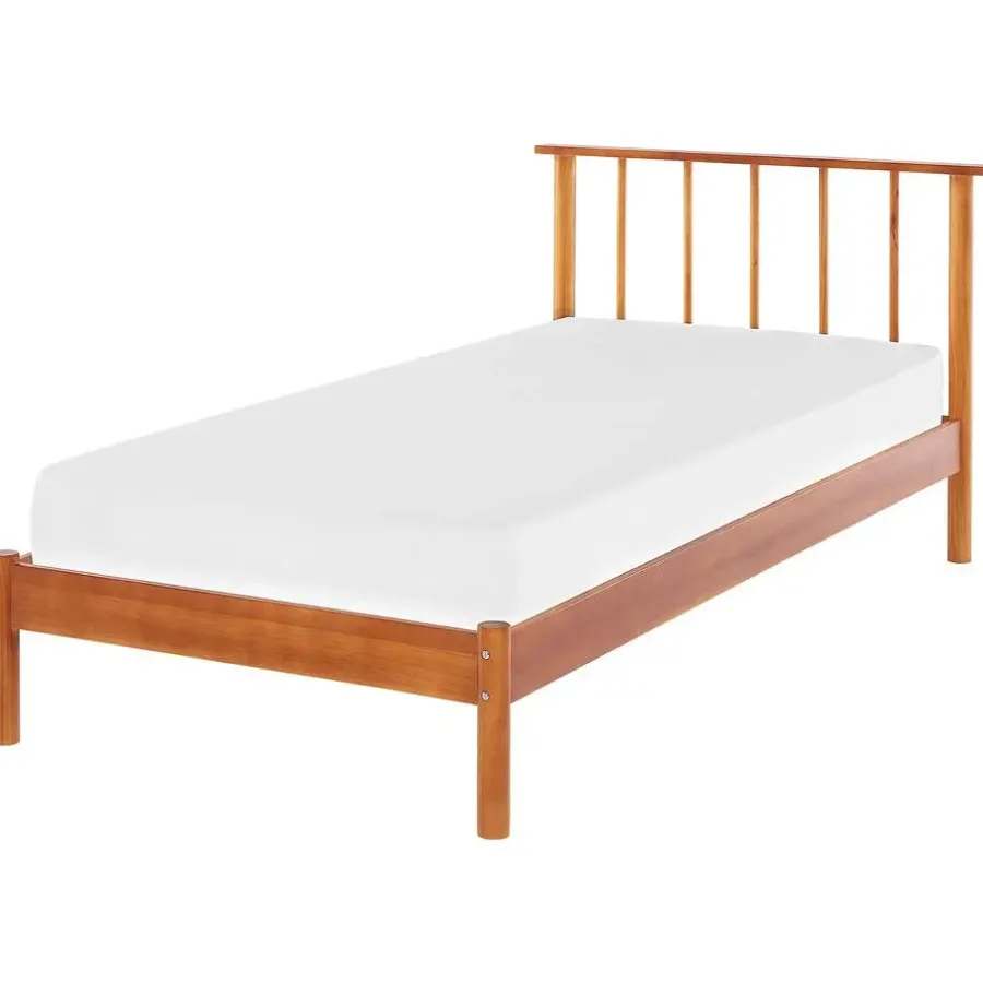Beliani BARRET - Eenpersoonsbed - Lichte houtkleur - 90 x 200 cm - Dennenhout