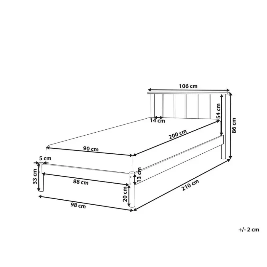Beliani BARRET - Eenpersoonsbed - Lichte houtkleur - 90 x 200 cm - Dennenhout