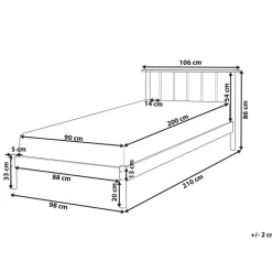 Beliani BARRET - Eenpersoonsbed - Lichte houtkleur - 90 x 200 cm - Dennenhout