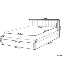Beliani BARRET II - Tweepersoonsbed - Lichtbruin - 160 x 200 cm - Dennenhout