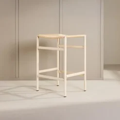 Fjôrd Barstoel Beige Touw - Polly - Set van 2
