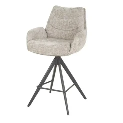Barkrukken-Giga Living Barstoel Draaibaar - Zandkleur - Metaal - 66x67x90cm - Rich - Set van 2
