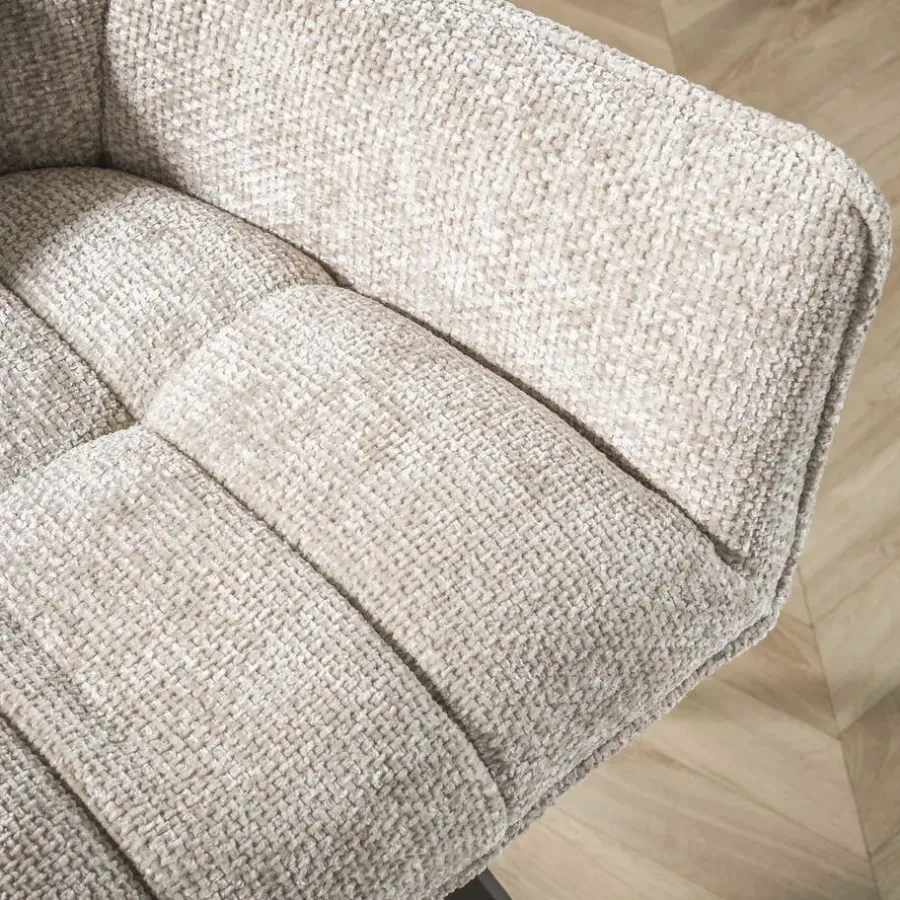 Barkrukken-Giga Living Barstoel Draaibaar - Zandkleur - Metaal - 66x67x90cm - Rich - Set van 2