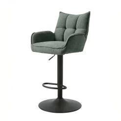 Giga Living Barstoel Groen Stof - Verstelbaar - Marilla - Set van 2