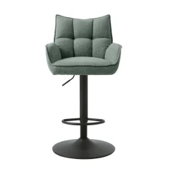 Giga Living Barstoel Groen Stof - Verstelbaar - Marilla - Set van 2