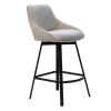Barkrukken-Giga Meubel Barstoel Stof Beige - Zithoogte 65cm - 50x49x89cm - Roos - Set van 2
