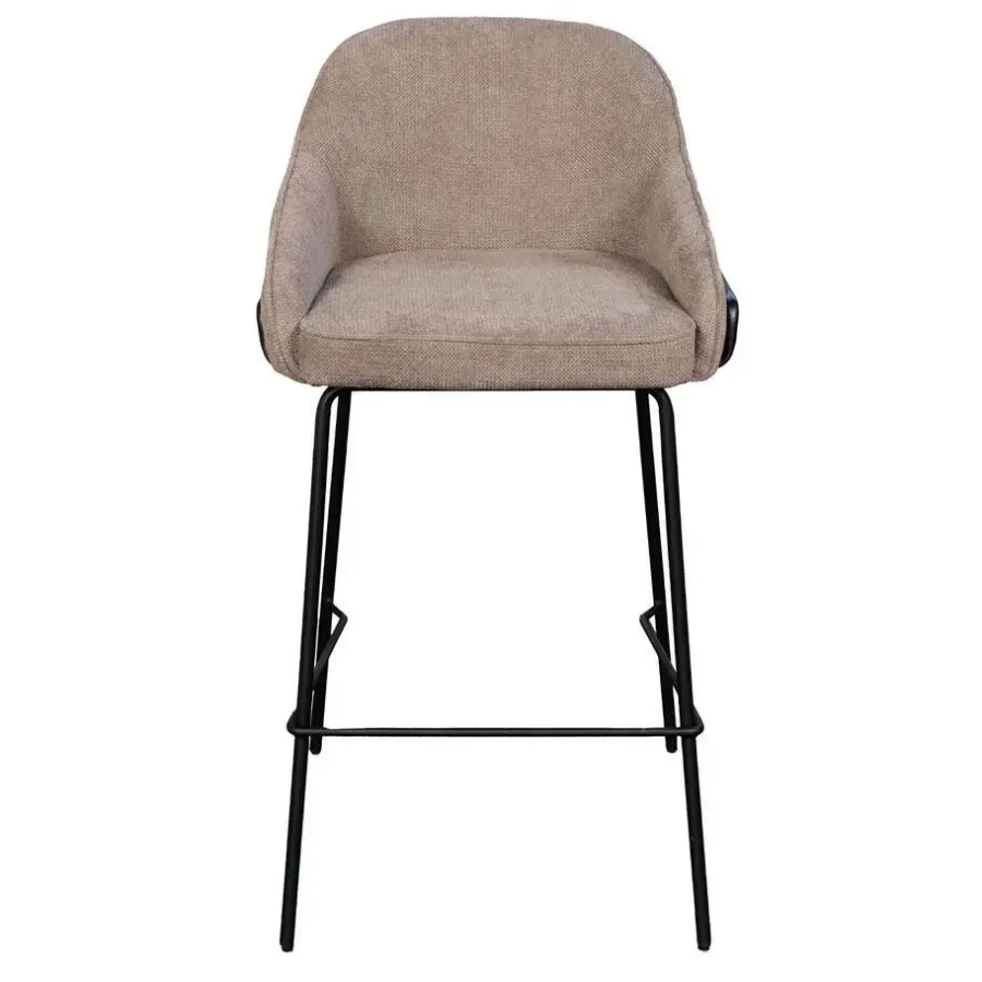 Barkrukken-Giga Meubel Barstoel Taupe - Zithoogte 65cm - Scandinavisch - Stoel Maxime - Set van 2