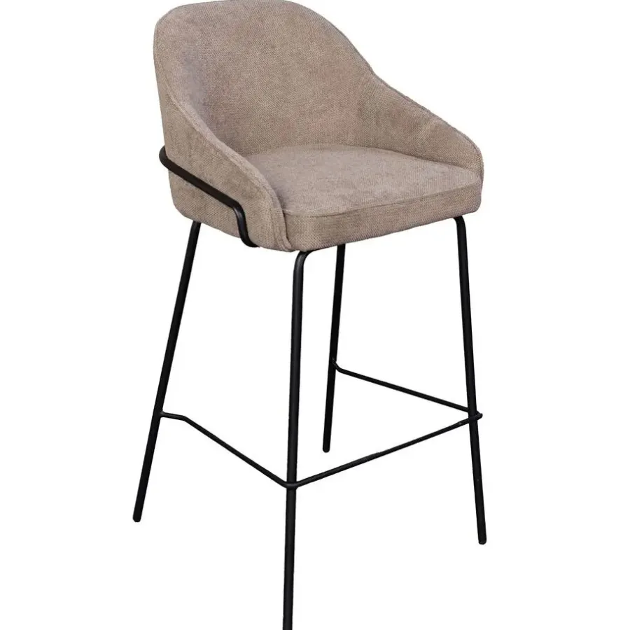 Barkrukken-Giga Meubel Barstoel Taupe - Zithoogte 65cm - Scandinavisch - Stoel Maxime - Set van 2