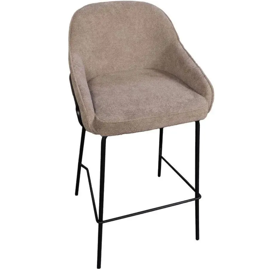 Barkrukken-Giga Meubel Barstoel Taupe - Zithoogte 65cm - Scandinavisch - Stoel Maxime - Set van 2
