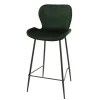 Giga Living Barstoel Velvet Groen - Zithoogte 67cm - Zwart Onderstel