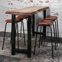 Bartafels-Giga Living Bartafel Boomstam Acaciahout - Naturel - Rechthoek - 150cm
