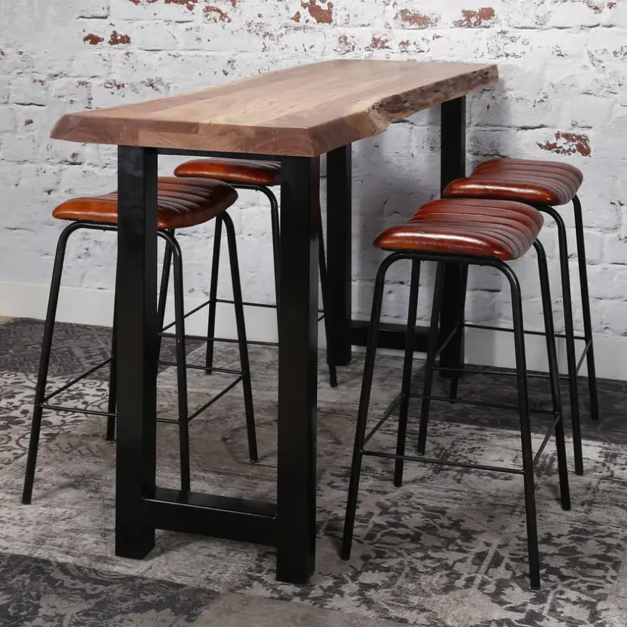 Bartafels-Giga Living Bartafel Boomstam Acaciahout - Naturel - Rechthoek - 150cm