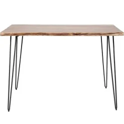 Bartafels-Giga Living Bartafel Hout 130cm - Boomstamtafel - Metalen Frame