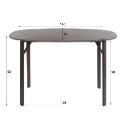 Giga Living Bartafel Keramieklook - 140x75x92cm - Deens Ovaal