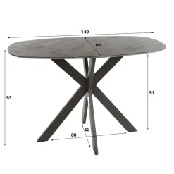 Giga Living Bartafel Keramieklook - 140x80x93cm - Kruisframe