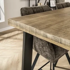 Giga Living Bartafel Mangohout Licht - 135x70x92cm - Trapeziumpoten