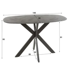 Emob Bartafel Mariola 140x80 cm-zwartbruin