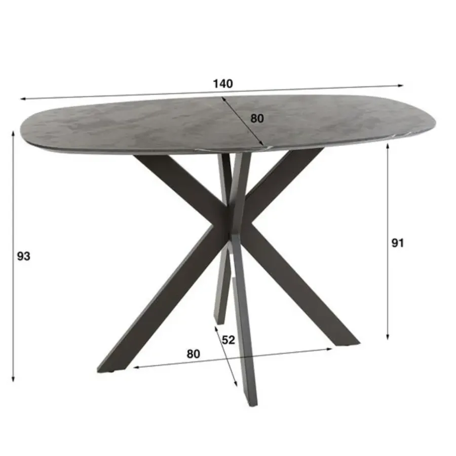 Emob Bartafel Mariola 140x80 cm-zwartbruin