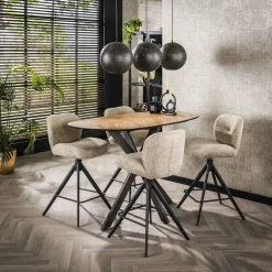 Giga Living Bartafel Organisch - Naturel Gerecycled Teak - 140x80x92cm